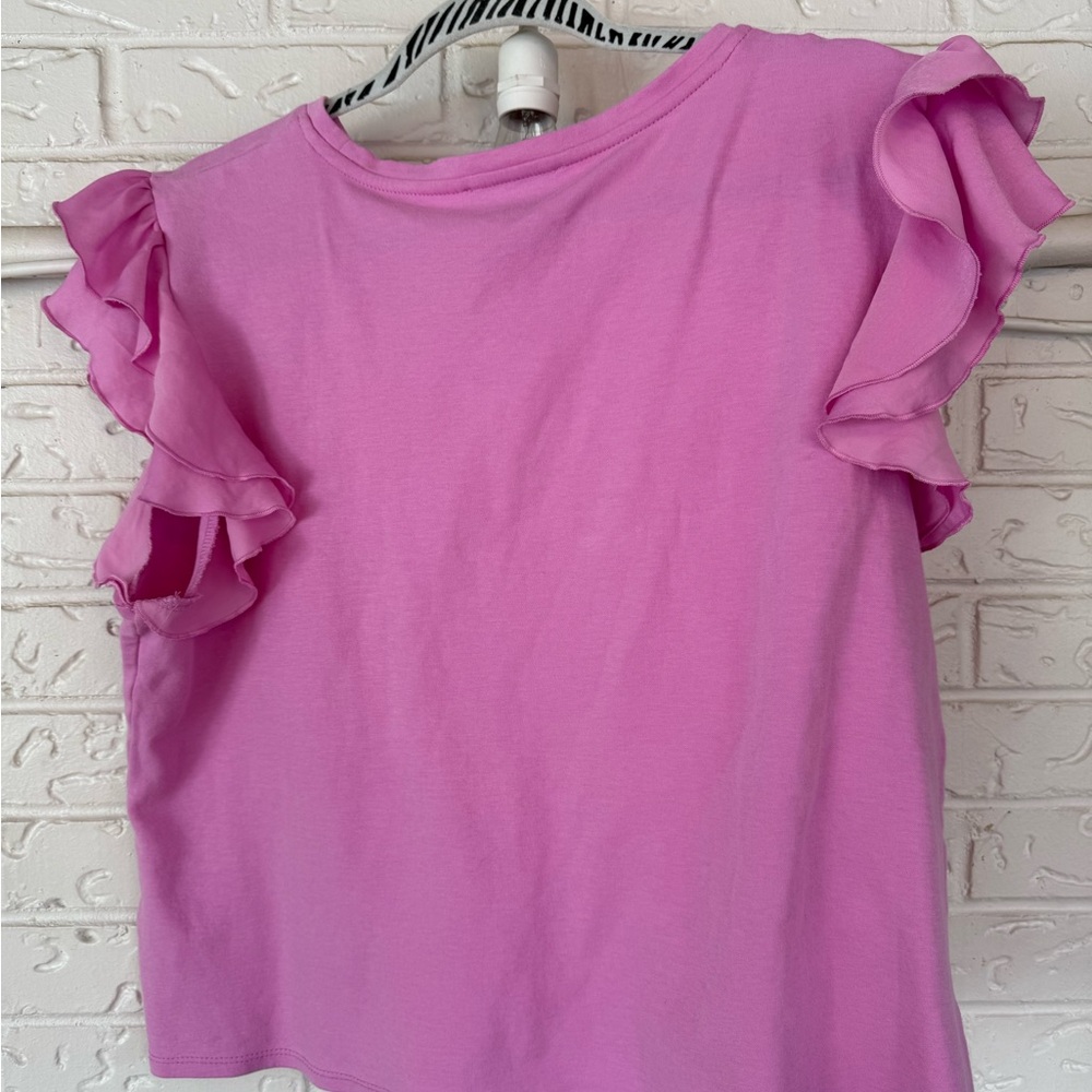 Pink Ruffle Sleeve Top